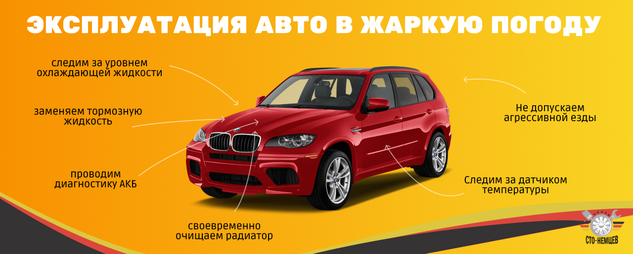 Эксплуатация авто в жаркую погоду